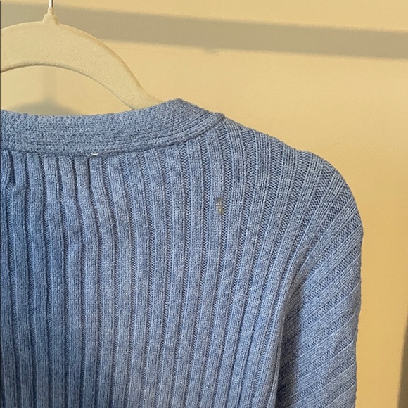 anthropologie Blue Ribbed Cardigan Set - Picture 4 of 6